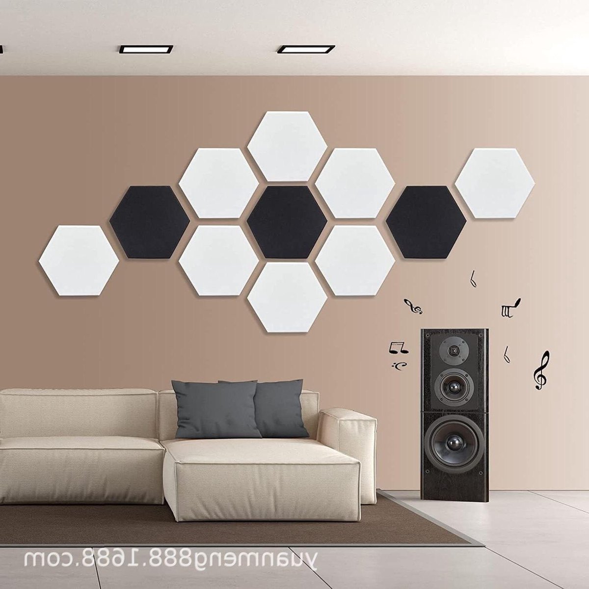 Akoestische Schuimpanelen - Geluidsisolatie Panelen - Studio Behandeling - Hoge Dichtheid Schuim - 12 stuks - Zwart