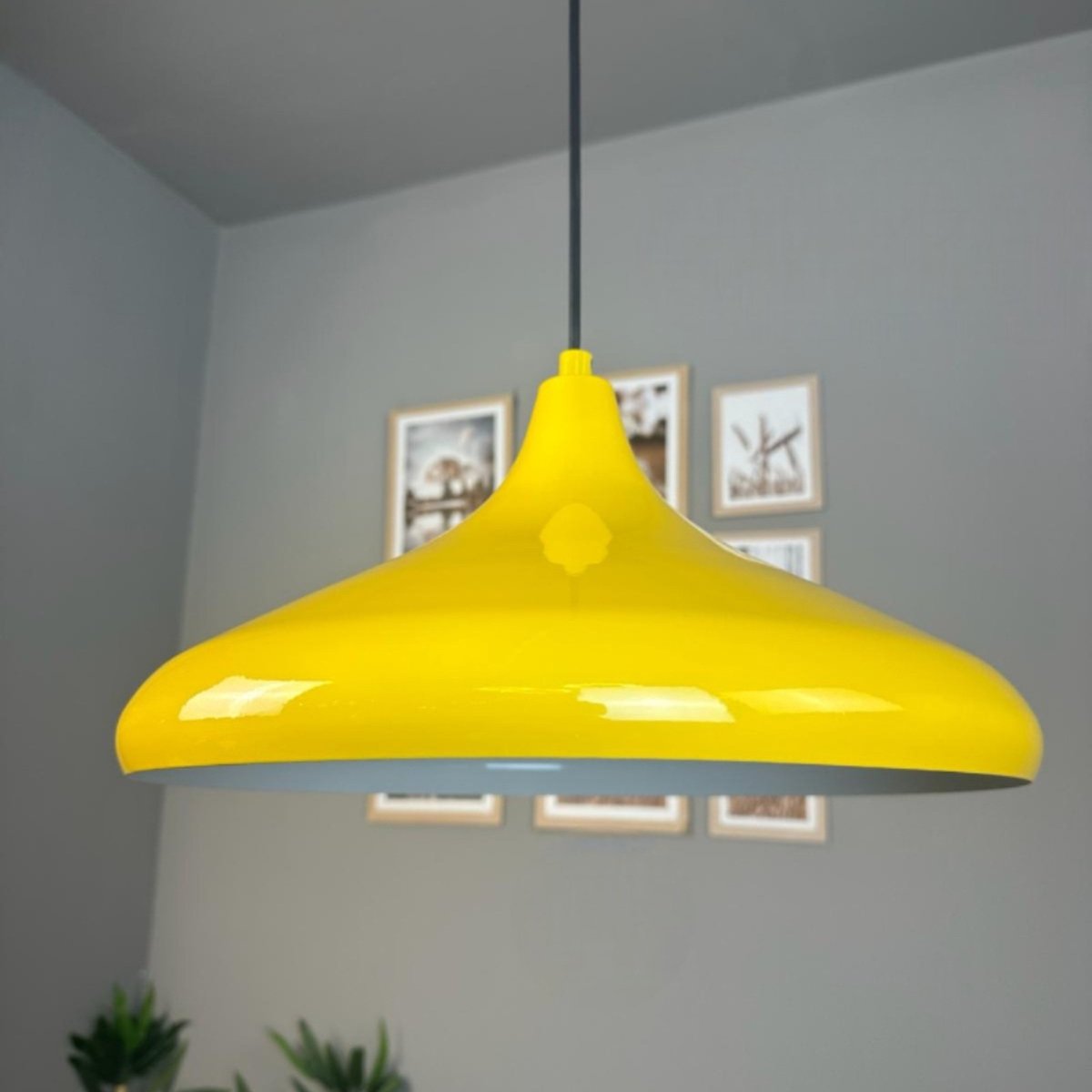 Bamyum Champion hanglamp, industriële Modern stijl, Ø35 cm, lichtgeel metalen lamp