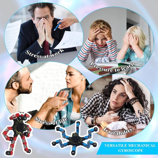 8 Stuks Doe-Het-Zelf Vervormbare Fidget Spinner Angst Speelgoed — afbeelding 5