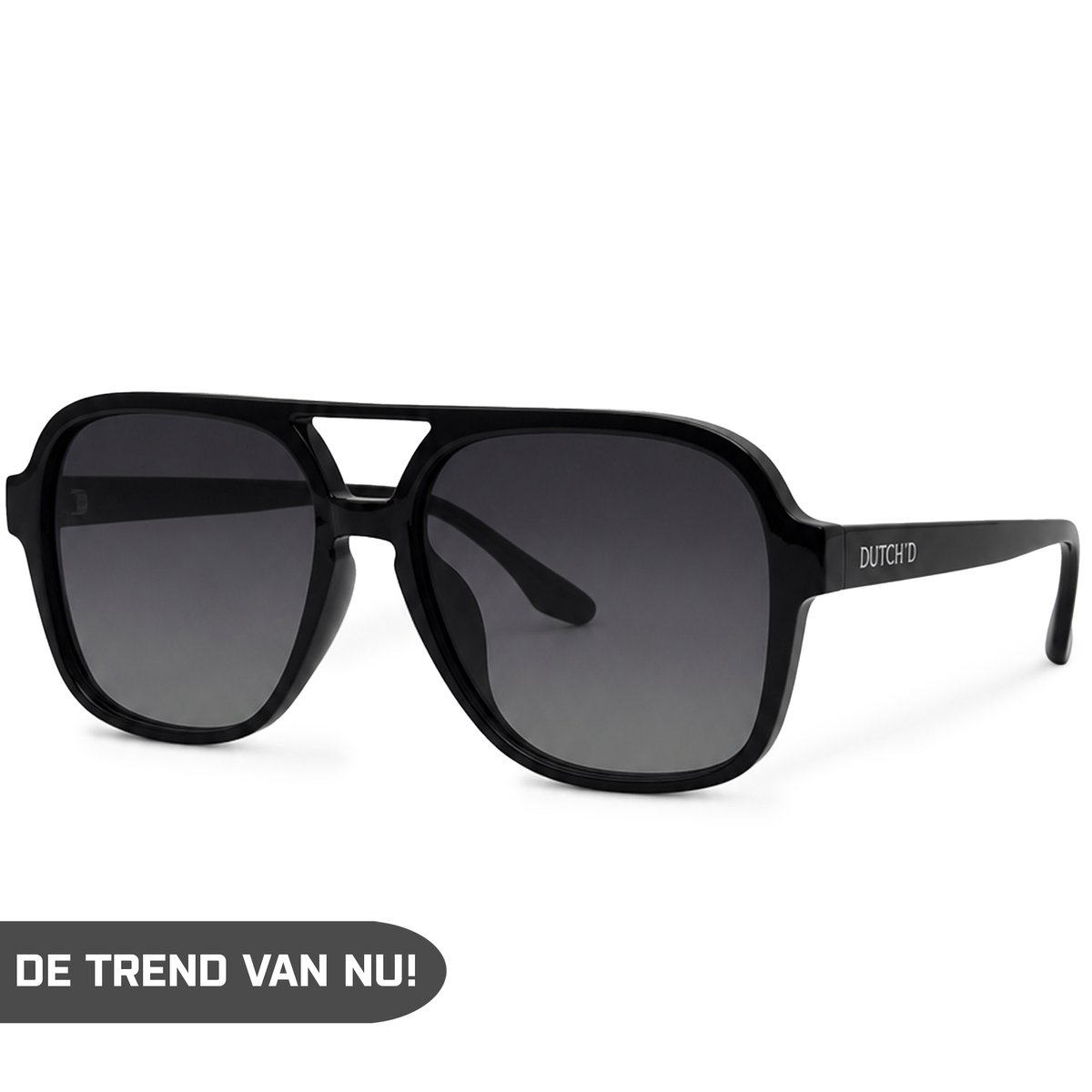 DUTCH'D® - Zonnebril - Heren & Dames - Polarized - Zwart - Sterk Montuur - Met Case - Gepolariseerd - Auto bril - UV 3 Bescherming