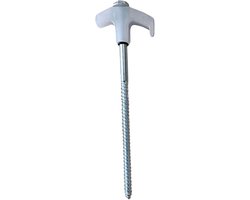 Grondschroefankers - Grondharingen Tentstokken - Kamperen Buiten - Efficiënte Verankering - 20 cm - Wit