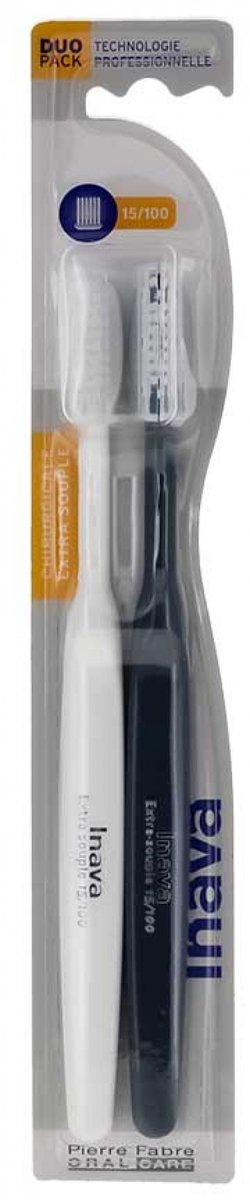 Inava Chirurgische Tandenborstel 15/100 Duo Pack (Kleur : Wit)