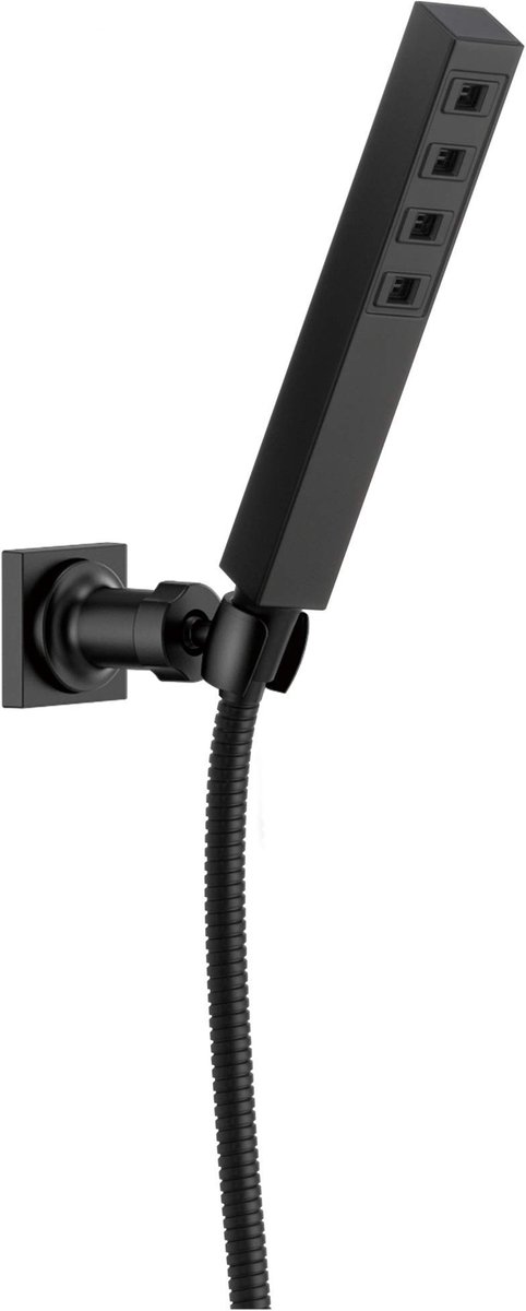 SnelShoppen - Verstelbare Handdouche Wandmontage H2Okinetic, Mat Zwart, Luxe Douchekop, Ergonomisch Ontwerp, Perfect voor Badkamer en Wellness
