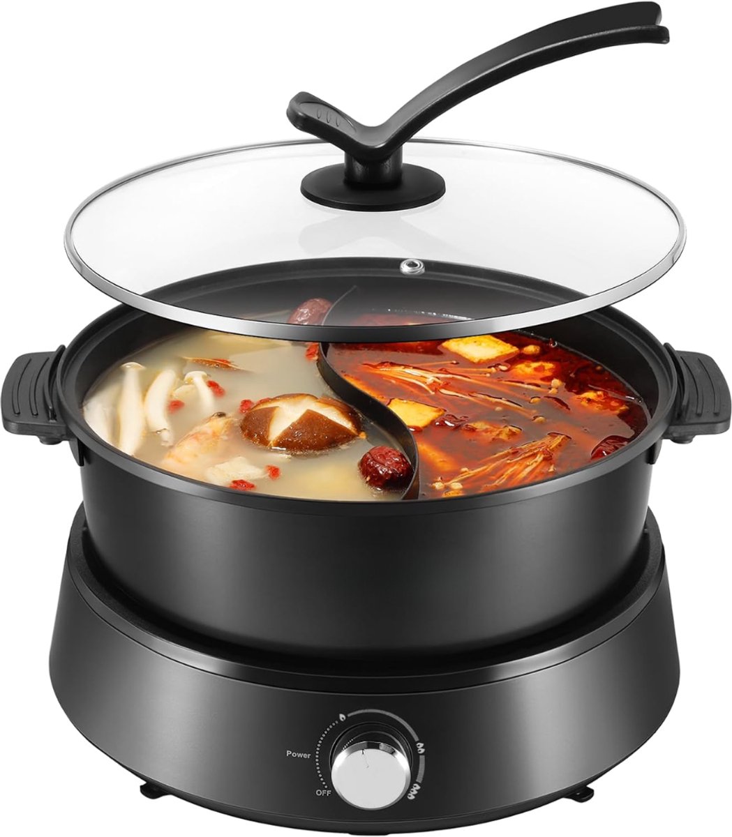 NIVA® Hotpot - Hotpot Electrisch - Elektrische Fonduepan - Zwart - 29cm x 29cm x 18cm