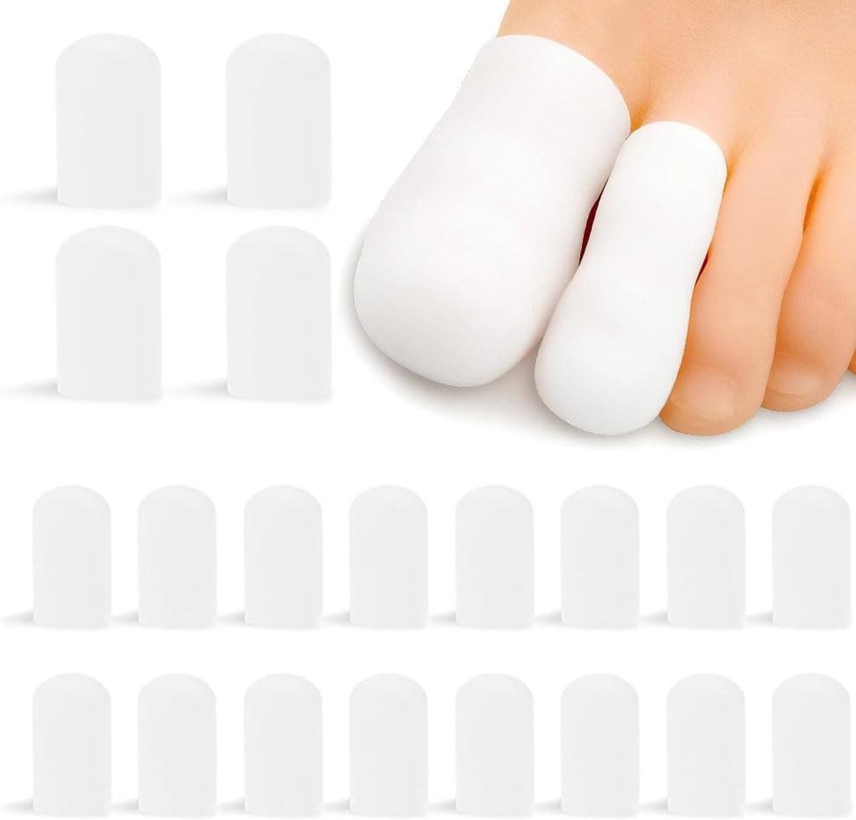 Siliconen Teencaps voor Bescherming van Ingegroeide Nagels, Eelt en Blaren - 20 Stuks