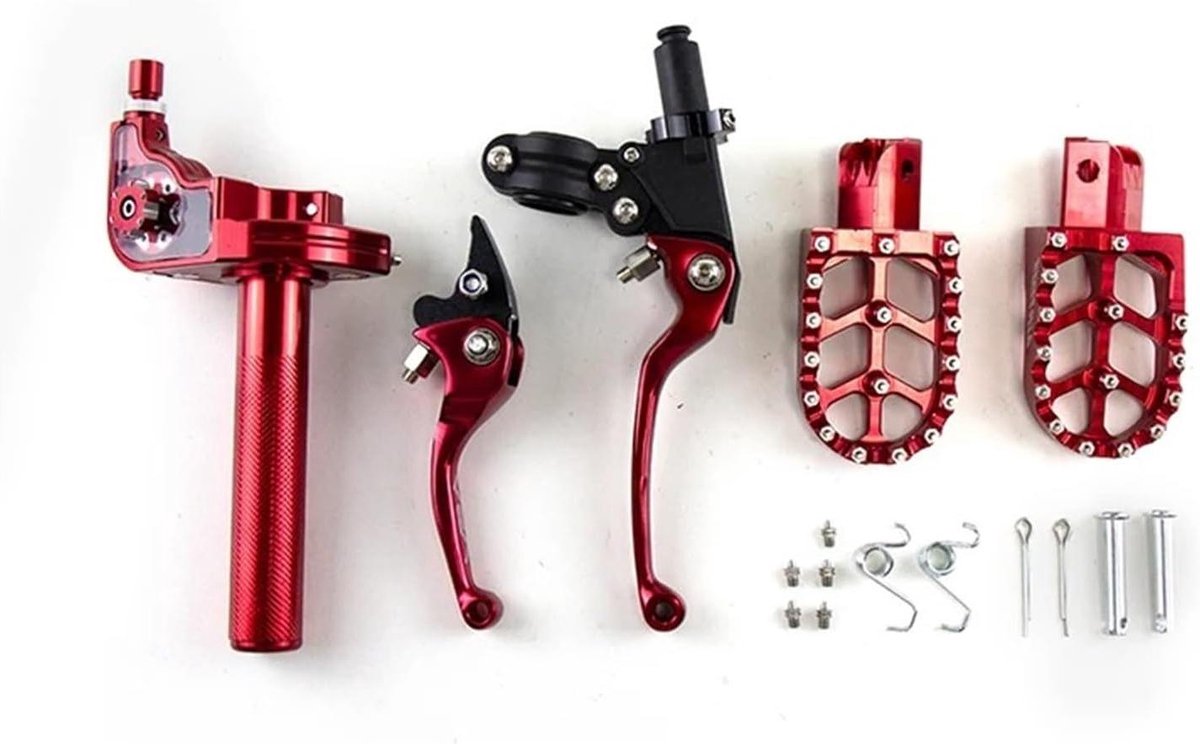 Motorvoetsteunen - Remhendel Pedaal - Rijcomfort Verbeteren - Universele Pasvorm - 1 Set - Rood