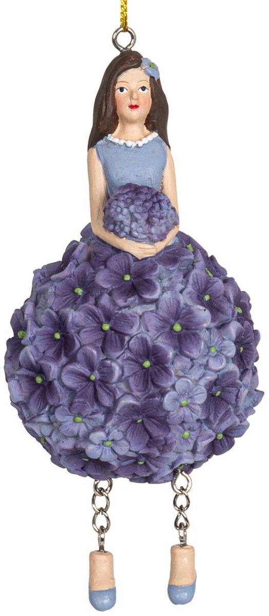 Hortensiameisje blauw hangend 6x6x11cm