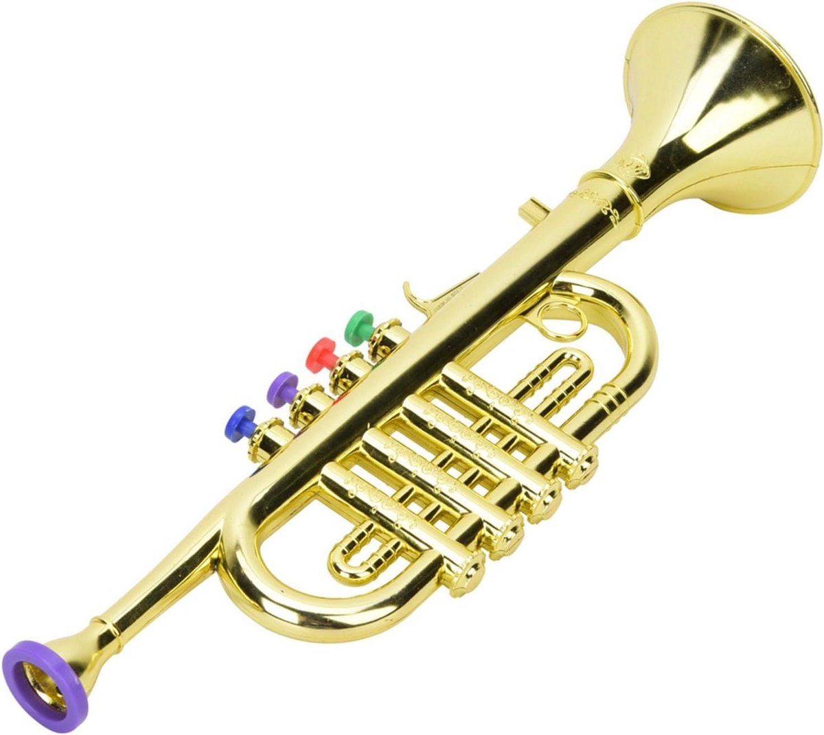 Kinder Trompet Speelgoed - Plastic Trompet Blaasinstrument - Muziek Leren Spelen - Gecoat Gouden Oppervlak