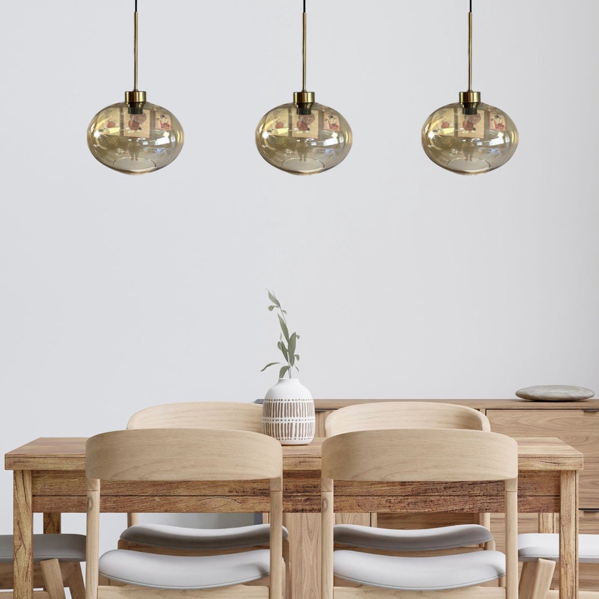 Bamyum Solvia hanglamp, industriële Modern stijl, Ø20 cm, honingkleur metalen lamp