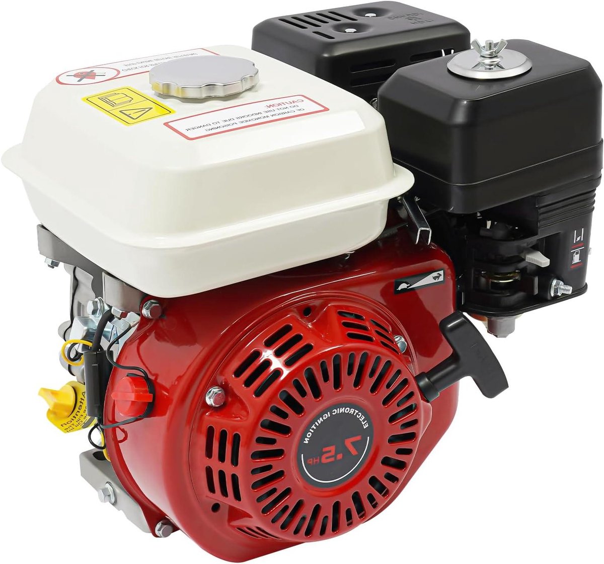 Benzinemotor 4-takt - Motorblok Industriemotor - Aandrijfmotor Machines - Luchtgekoeld 7.5 PK - 20 mm as - rood