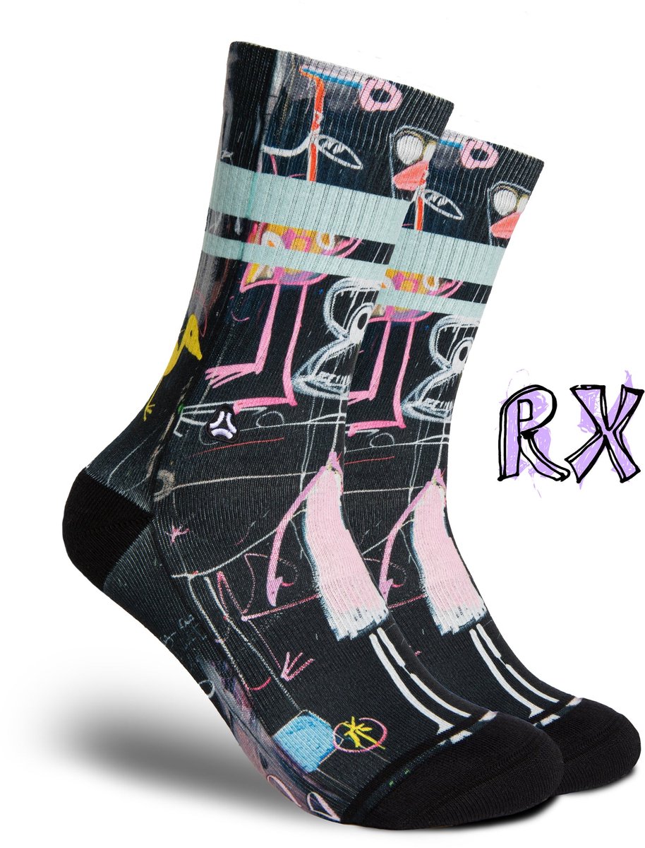 FLINCK RX Black Sportsokken - CrossFit, Hyrox & Fitness - Compressie - Anti Blaar - Zwart - Maat 42-44
