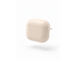 Enluxe Case geschikt voor Airpods 4 - Mat Beige Taupe - Strak Effen Hardcase Hoesje, Schokbestendig