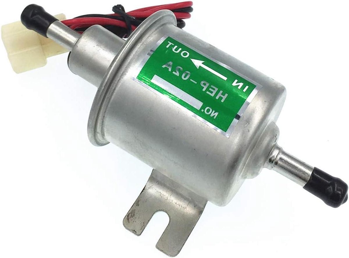 Brandstofpomp 12 Volt - Elektrische Brandstofpomp - Brandstof Toevoeren - Lagedruk Diesel Benzine - 8mm Buisinterface - Zilver