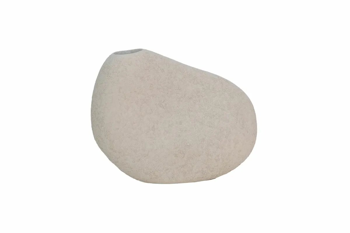 Vaas decosteen kemi d30h25cm beige