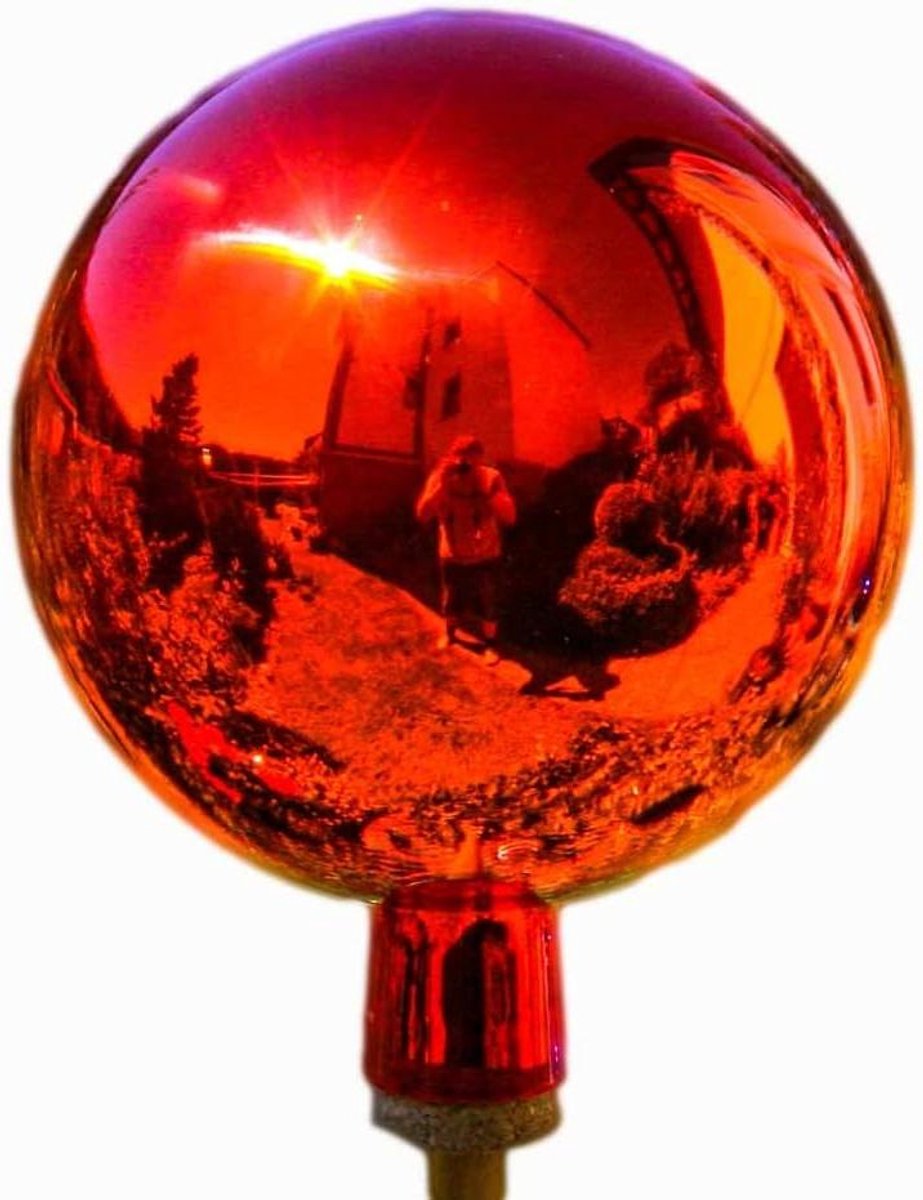 Tuinbol Oranje - Rozenbol Glas - Tuin Decoratie - Handgemaakt Duits Product - 12 cm - Oranje