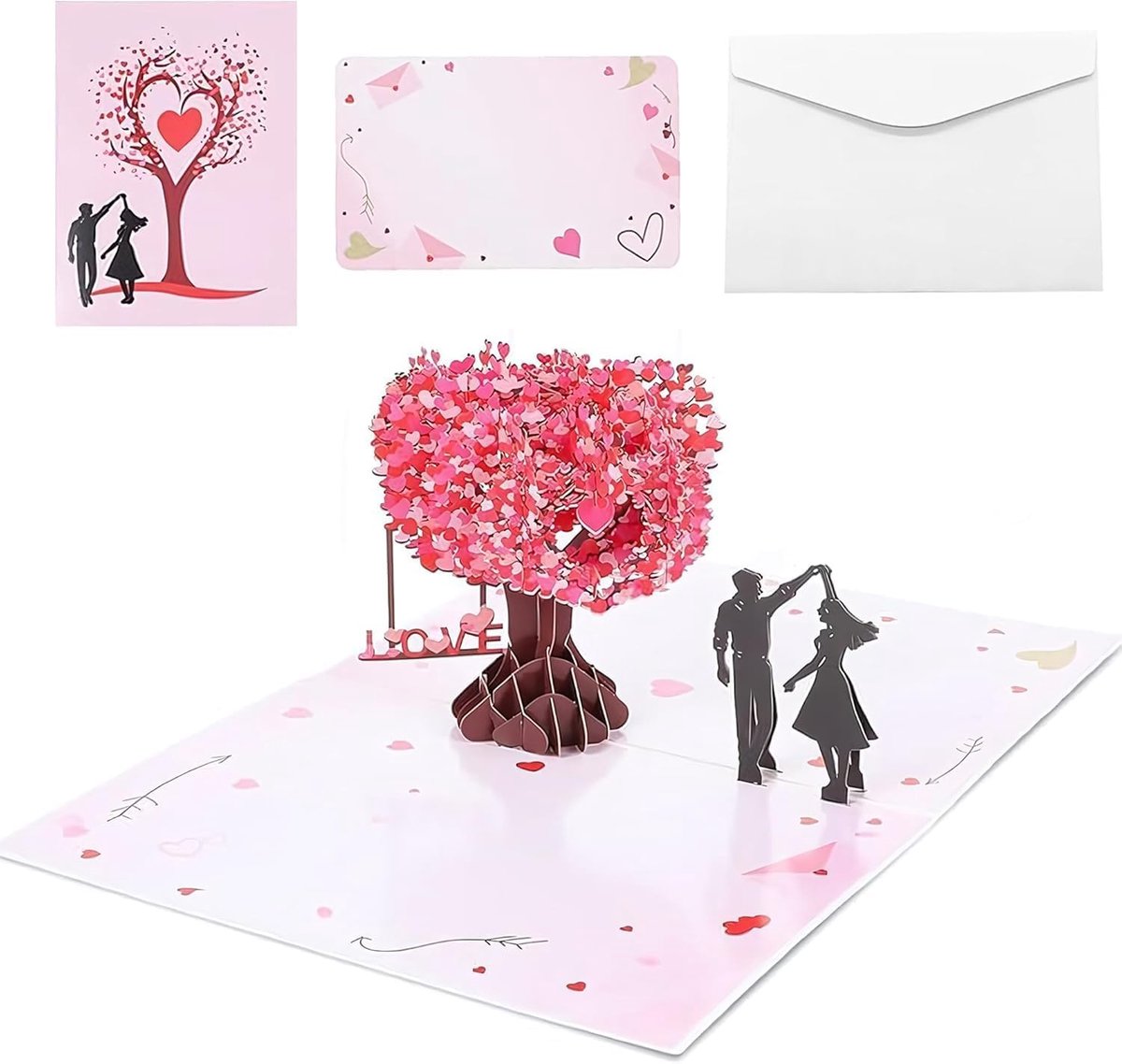 3D pop-up bruiloftskaart – huwelijkscadeau, romantische pop-up