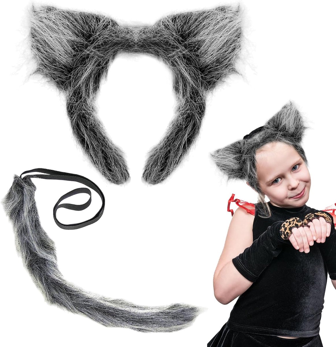 Wolf kostuum accessoireset wolf oren wolf staart kostuum kinderen