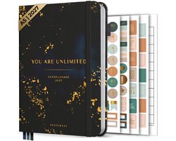 Systemyze Agenda 2027 A5 Hardcover - Weekplanner - Maandplanner - Planner - Jaarplanner 2027 - Habit Tracker - 170 Stickers - Blue