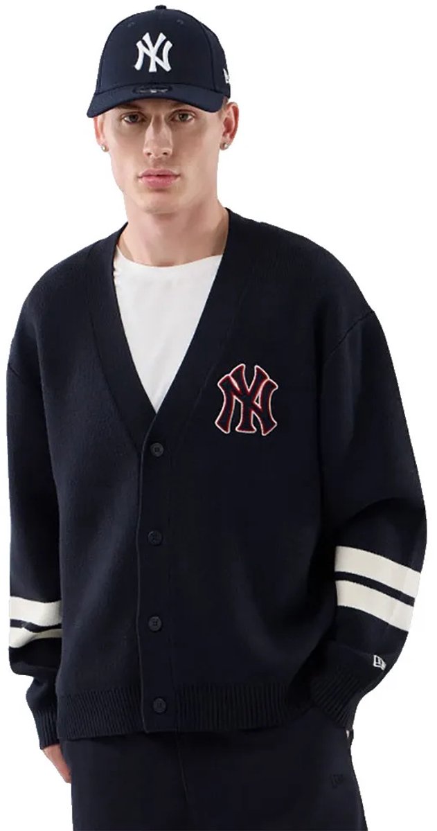 New Era Mlb Knit New York Yankees Cardigan S Man Blauw