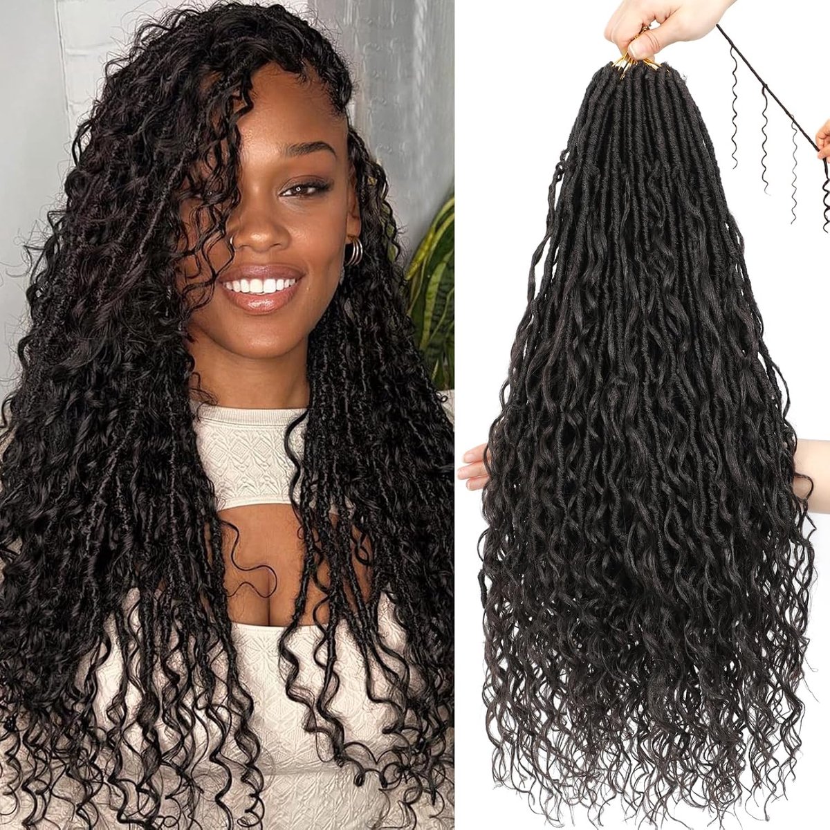 Faux Locs gehaakt haar 8 verpakkingen Goddess zachte locs met