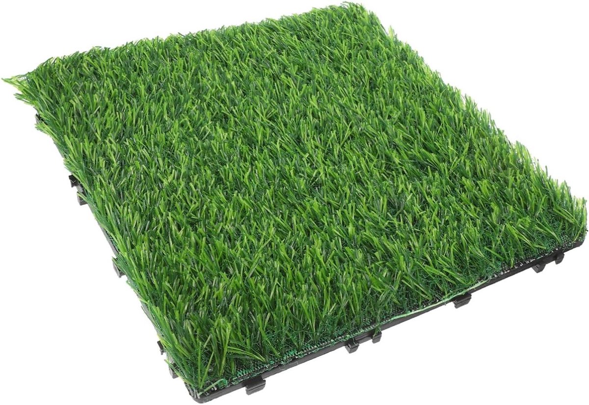 Kunstgras Tegels - Imitatie gras Vloertegels - Buitenruimte Decoreren - Naadloze Integratie - 30 x 30 x 3 cm - Groen