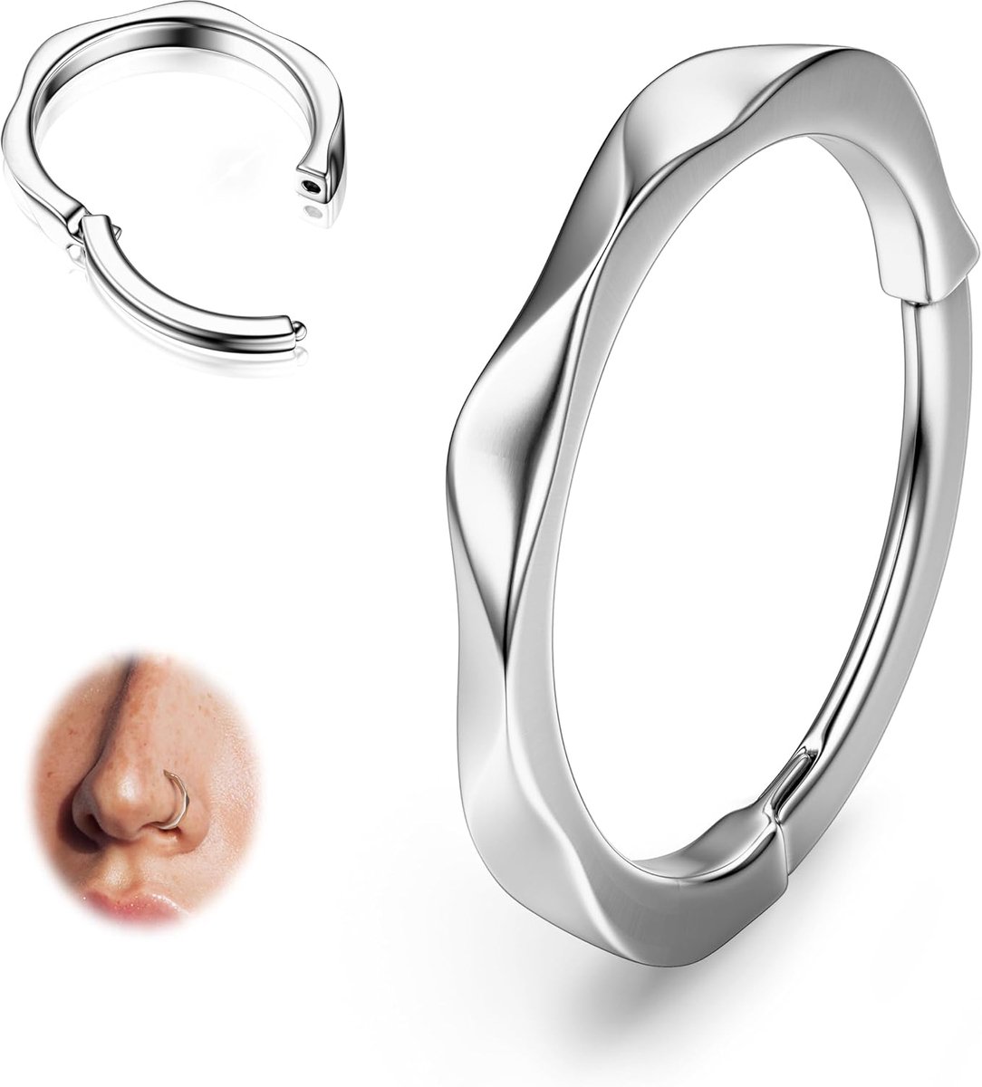 Ringen Hoops - 316L Chirurgisch Staal Gedraaide Naadloze Klikspaan