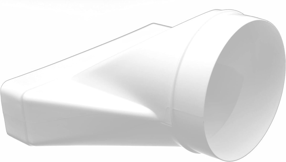 Vent Ventilatie Overgang Recht 125 mm Diameter naar 55 x 220 mm