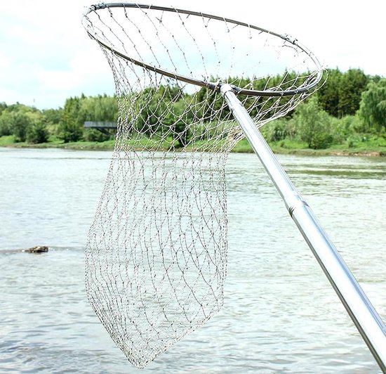 Vis schepnet - Netval vis Nylon net - Vissen vangen - Voorkomt ontsnappen - 60 x 85 cm - N.v.t. — afbeelding 4