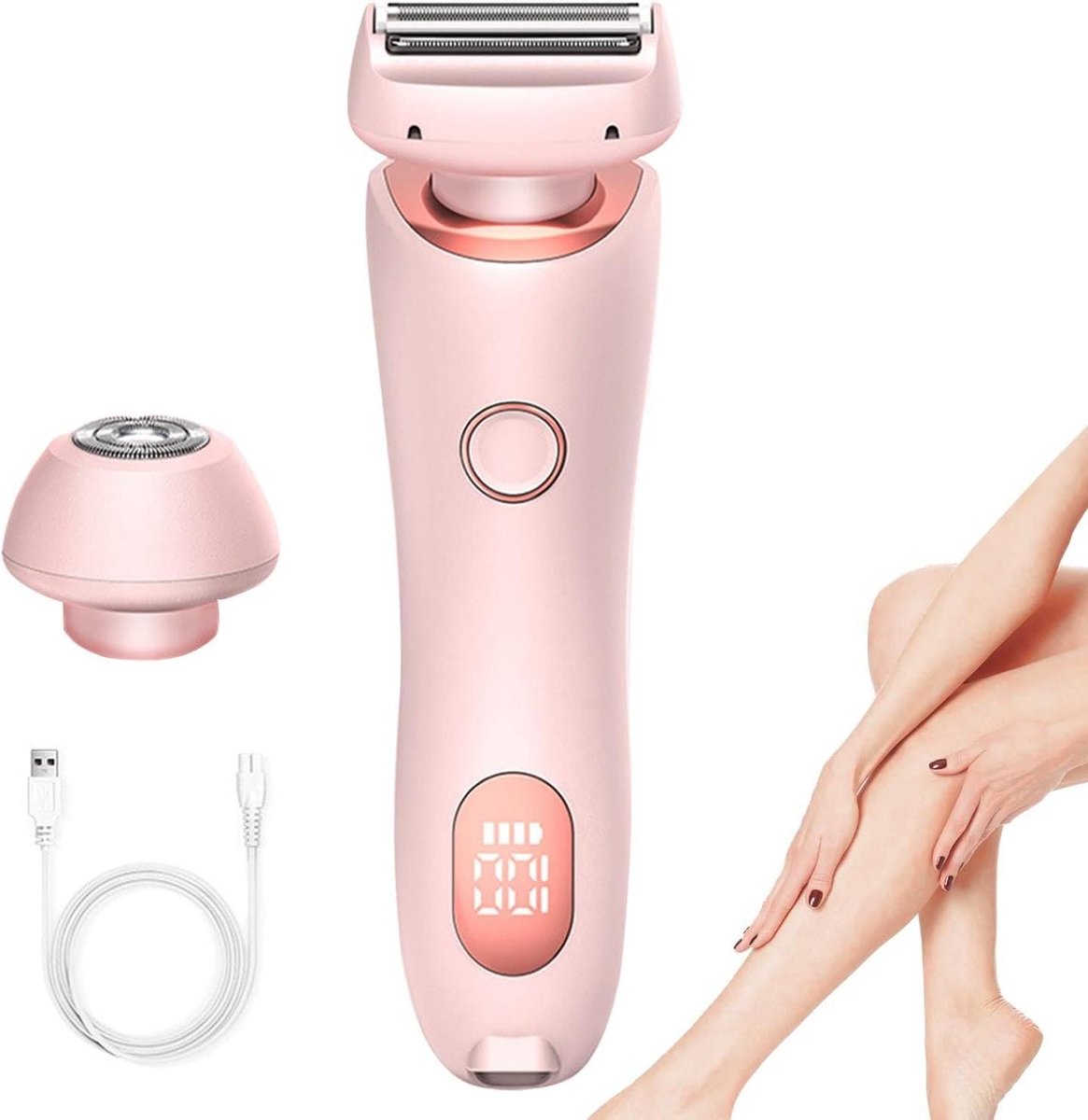 Elektrisch Scheerapparaat Vrouwen - Lady Shaver Kit - Persoonlijke Verzorging - 2-in-1 Verwisselbare Koppen - 165 cm - Wit
