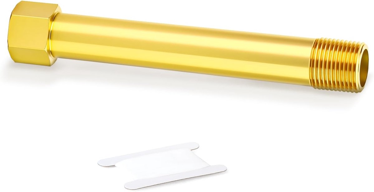 1PCS Messing Dubbelzijdige Verlengbuis, 1/8" BSP Mannelijk naar 1/4" BSP Vrouwelijk Schroefdraad, 125mm Lengte Rechte Connector voor Pneumatische en Loodgieterssystemen,slangenafvoersysteem