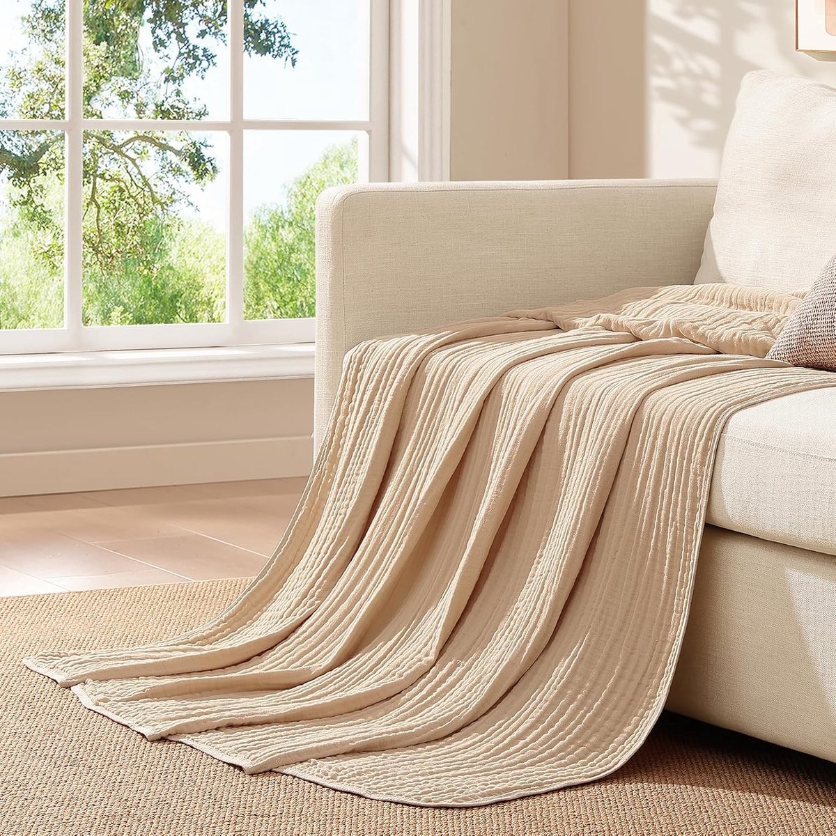 mousseline deken, 100 katoenen sprei, decoratieve knuffeldeken en