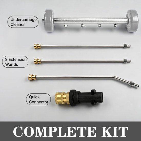 Ondervloerreiniger voor auto, vloerreiniger met 3 verlengbuizen en 1/4 inch snelaansluiting, 4000 psi, voor tuin, camper, trottoir, SUV, stijl i (stijl 1) — afbeelding 2