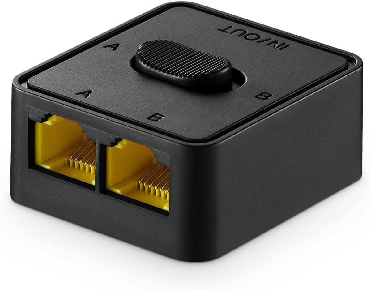 Netwerkswitches, 10 G/5 G/2,5 G/1000 m/100 Mbps, passieve Ethernet-selector, in/uit naar A of B-netwerk, bidirectionele handmatige schakelaar, geen stroomvoorziening nodig