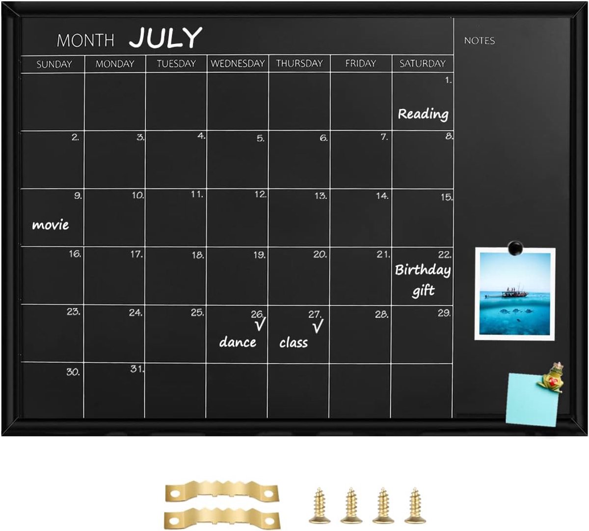 Ylhb-Bk-6080 Kalenderbord, maandkalender, 60 x 80 cm, zwart frame