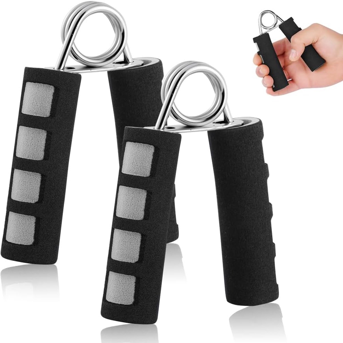 hand grip, 2 trainingsgrepen, professionele greepversterkers, voor thuis, sportschool, voor handgrepen, polsen en armen