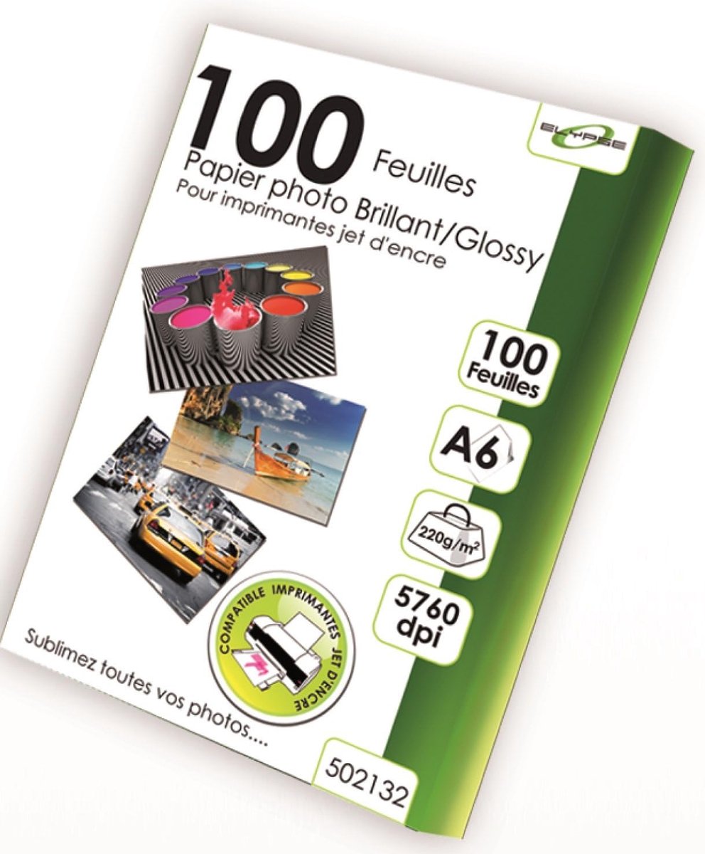 Fotopapier A6 220 g - Glanzend - 100 Vellen - Perfect voor scherpe prints - SnelShoppen