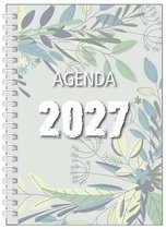 MGPcards - Agenda A5 2027 - Ringband - Spiraal - Flexibele kaft - Weekoverzicht - Groen - Bladeren - 15 x 21 cm