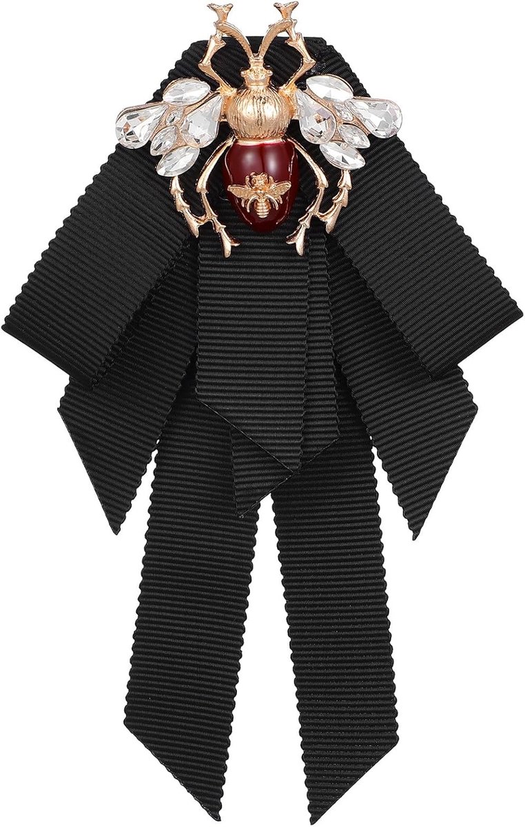 Retro Bowtie Broche Kristal Bee Dier Broche Corsage Pretied