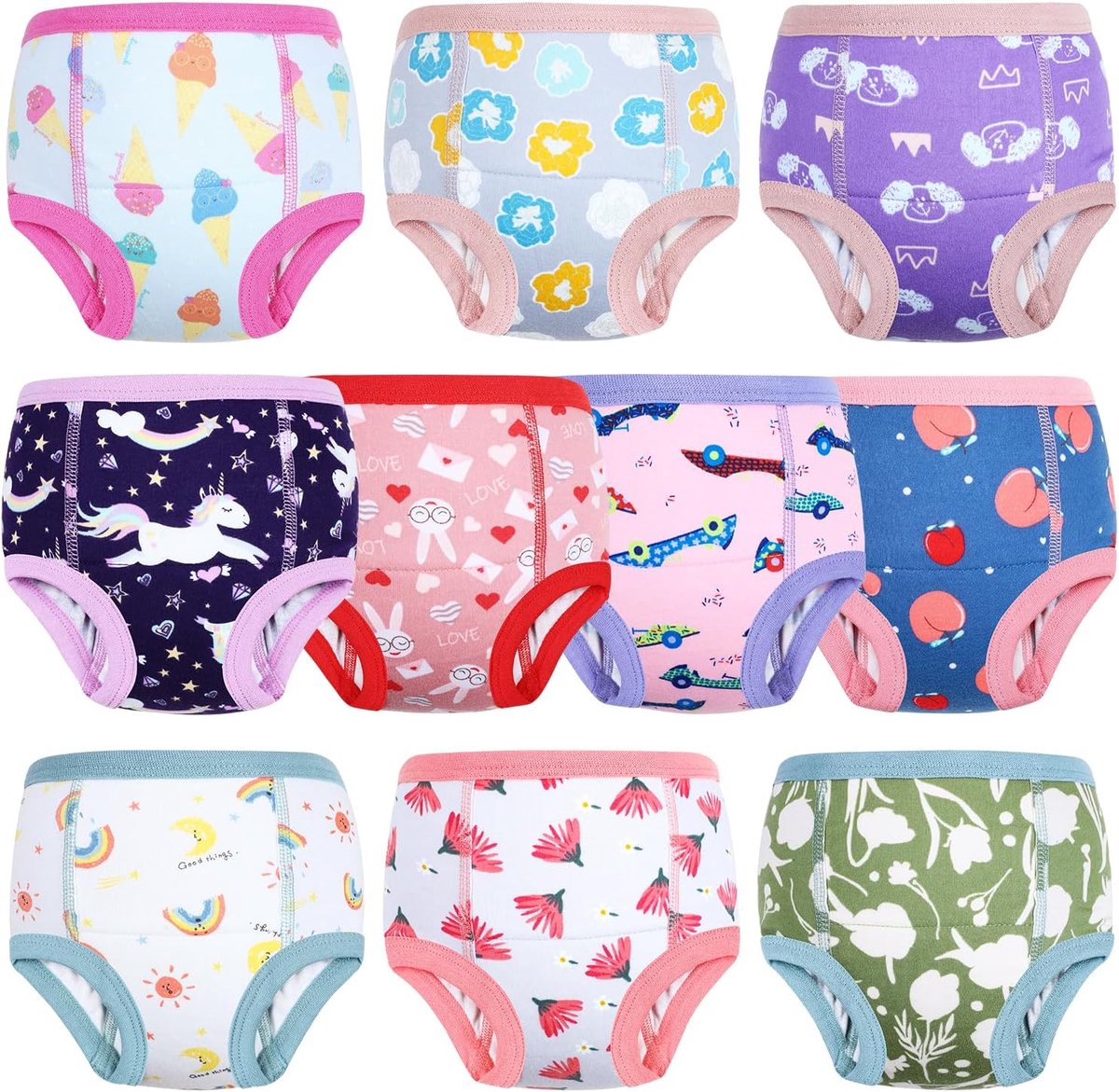 Potty training broekjes 10 pack - katoen - absorberend - ideaal voor zindelijkheidstraining - SnelShoppen