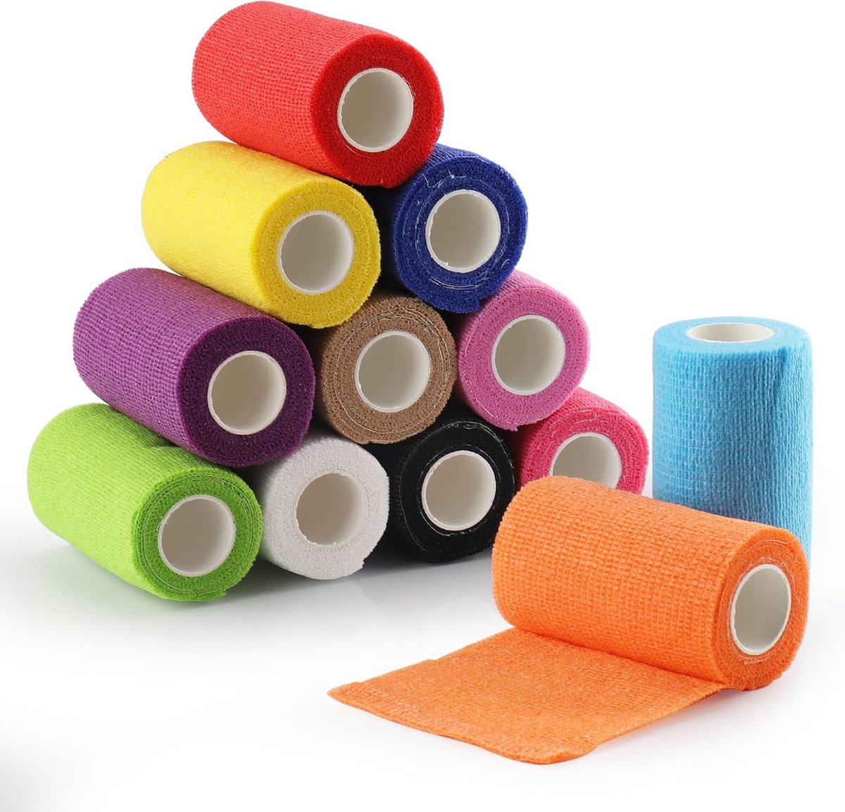12 rollen zelfklevende bandage 10 cm x 4,5 m zelfklevend verband voor eerste hulp zelfklevende plakbandage bandage voor sport eerste hulp vetwrap hond paarden