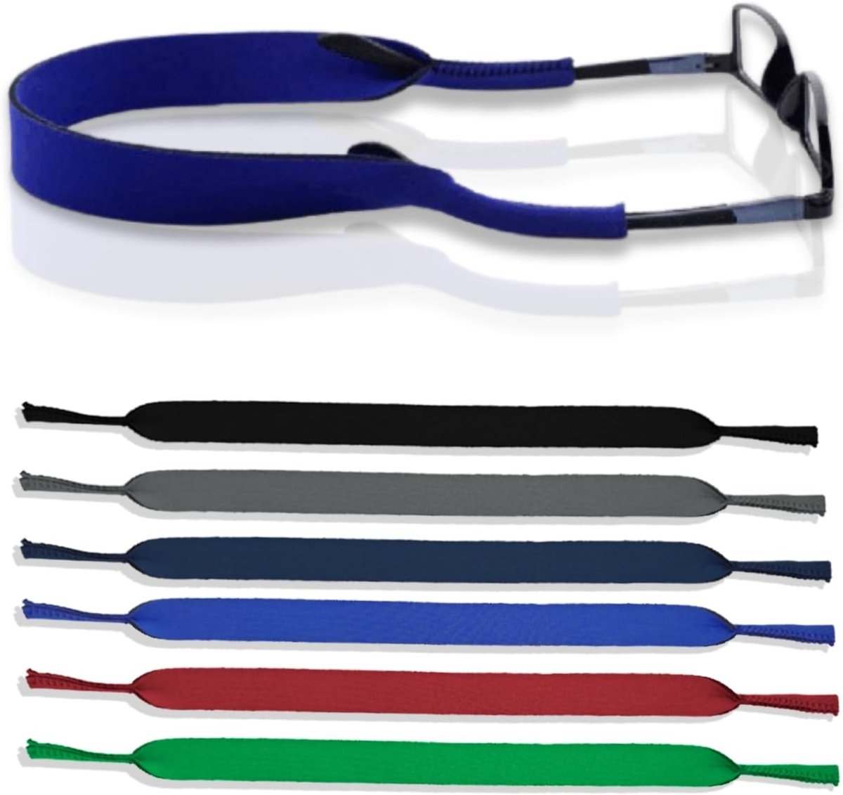 6 stuks uniseks brillenriem, elastische zachte brillenketting