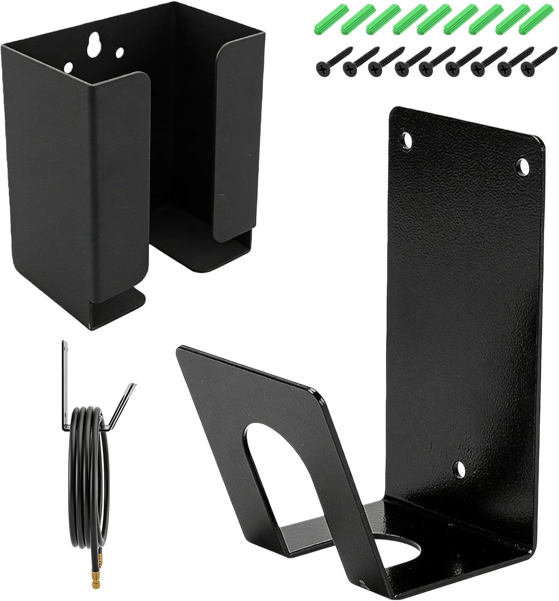 SnelShoppen - Wandgemonteerde Oplaadcase-Stand, Kabelhouder voor Wandmontage, Robuust Staal, 5 kg, Ideaal voor Oplaadkabels, Garage, Carport, Organisa