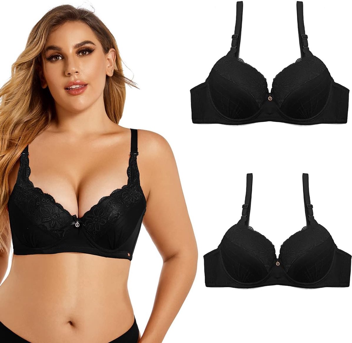 Dames BH Push up Bh met Beugel T-shirt-bh Verstelbare Schouderband