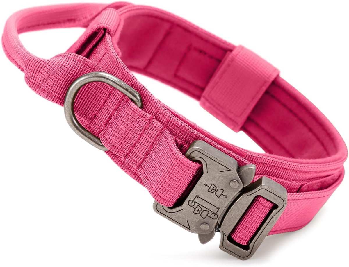 Tactische hondenhalsband met bedieningsgreep, verstelbare militaire