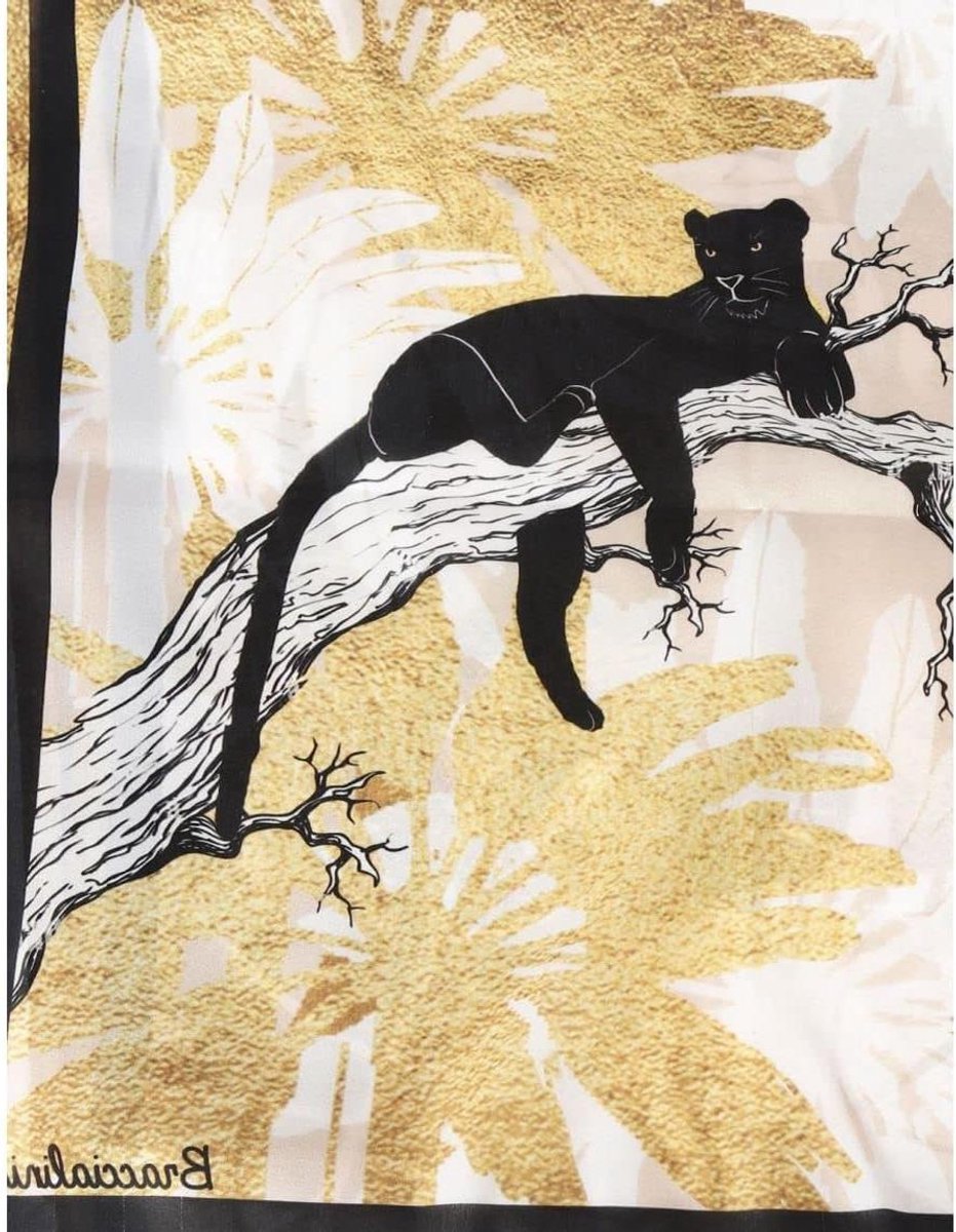 Vierkante Sjaal - Dierenprint Sjaal - Hals Accessoire - Panterprint Motief - 90 x 90 cm - Multicolour
