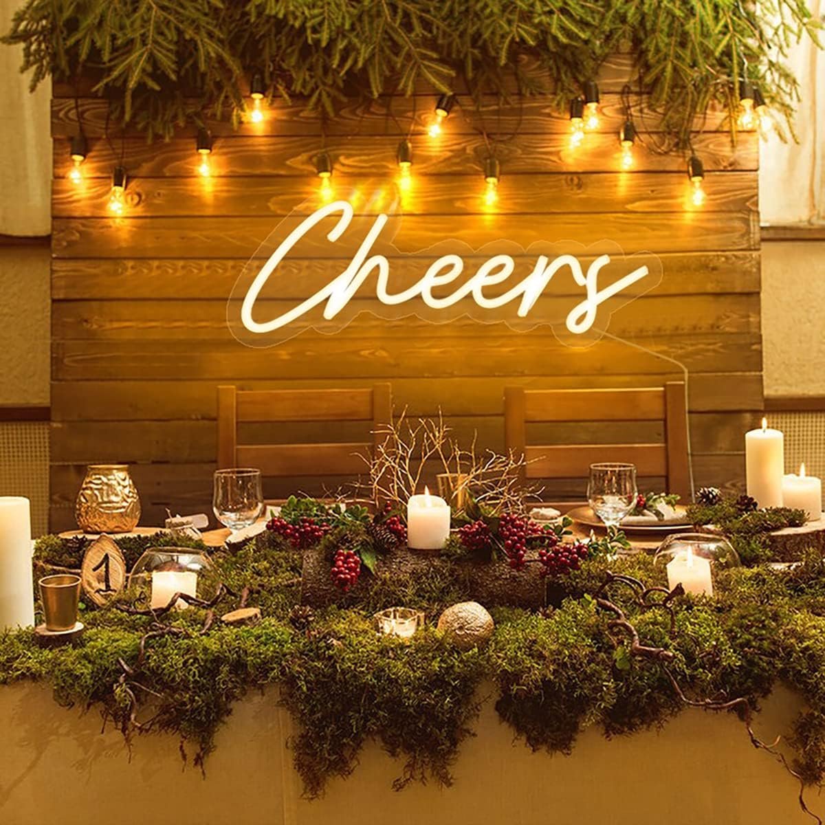 Neon Sign USB aangedreven met dimbare schakelaar, LED Neon Light Sign voor muur achtergrond decor, juichen licht op teken neon voor bar verjaardagsfeestje bruiloft 15 x 5,5 inch (warm wit)