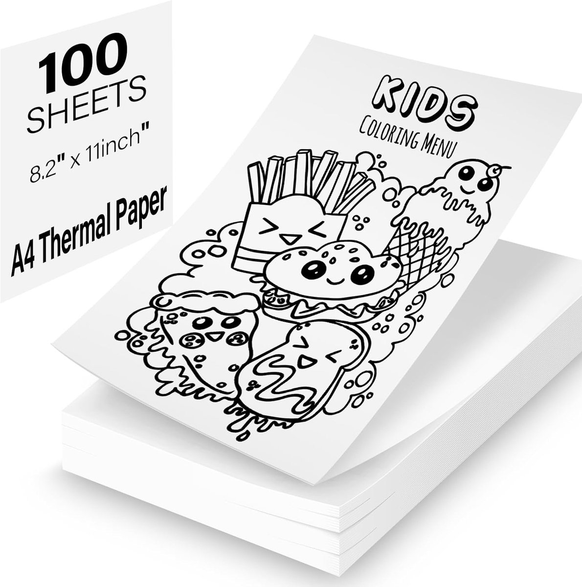 Thermal papier A4 - 100 vellen - sneldrogend - scherp afdrukken voor portable printers - ShopVlot