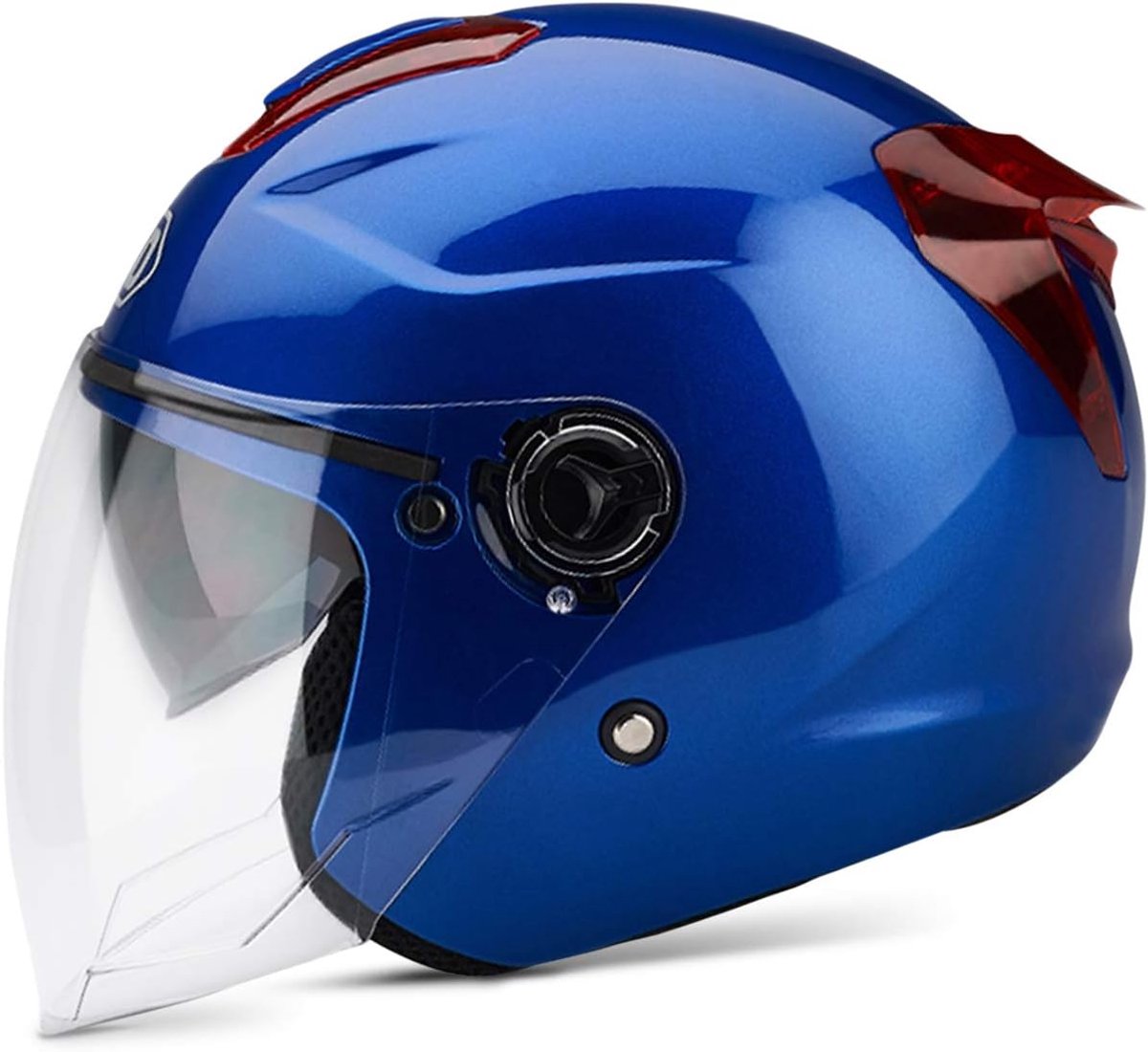 Motorhelm voor volwassenen met zonneklep, geschikt voor elektrische