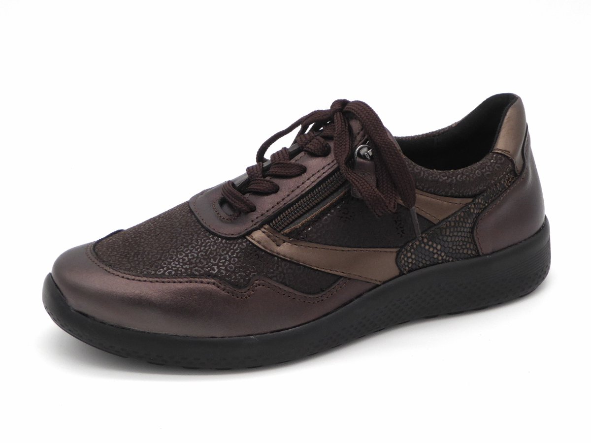 Sens Dames Sneaker - 1421-12567-009 Bruin/Combi - Wijdte K - Maat 40