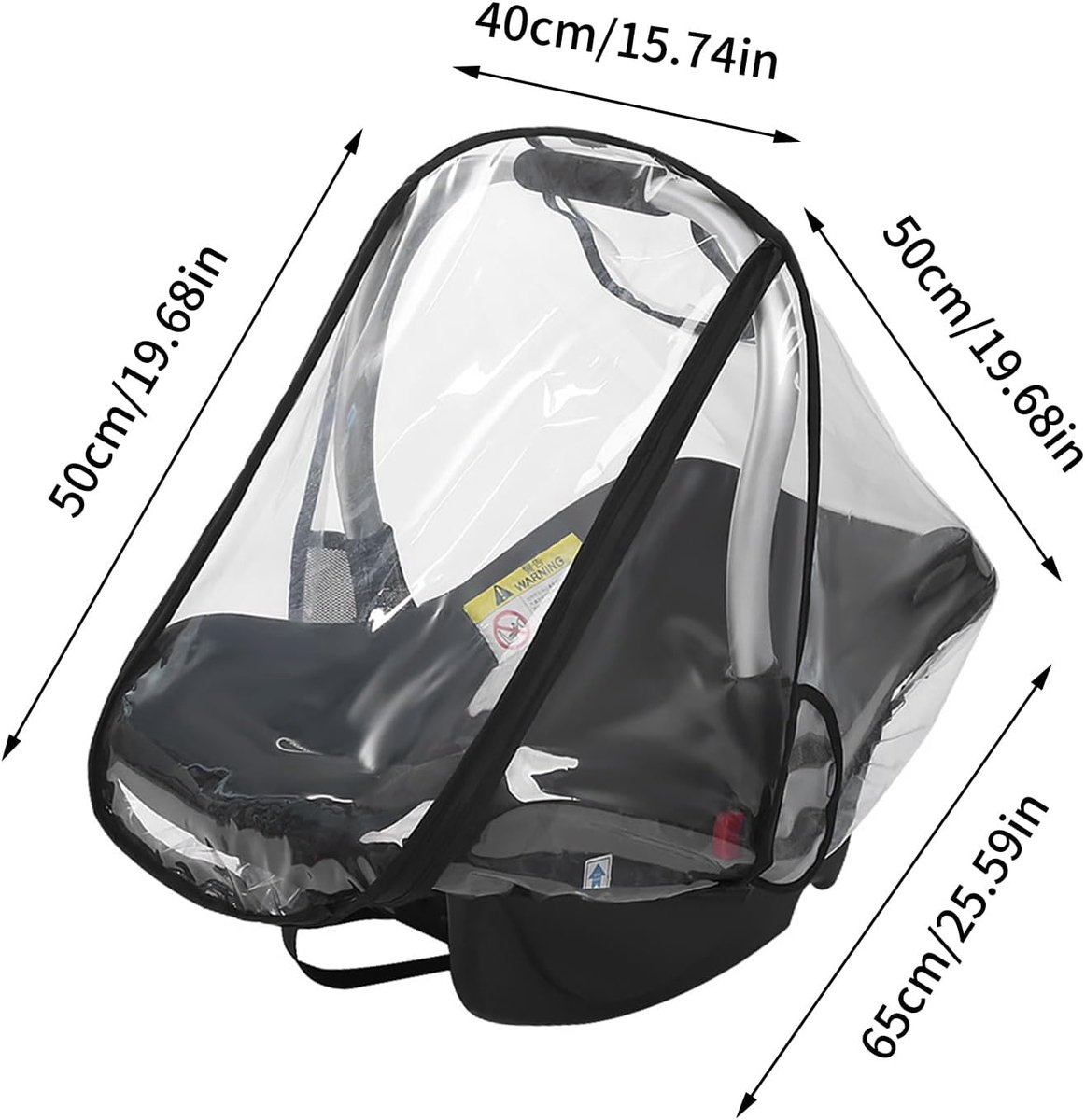 Baby Autostoel Regenhoes - Maxi Cosi Cover - Baby Beschermen - Ventilatie Gaten - 50x65x50cm - Zwart – foto 6